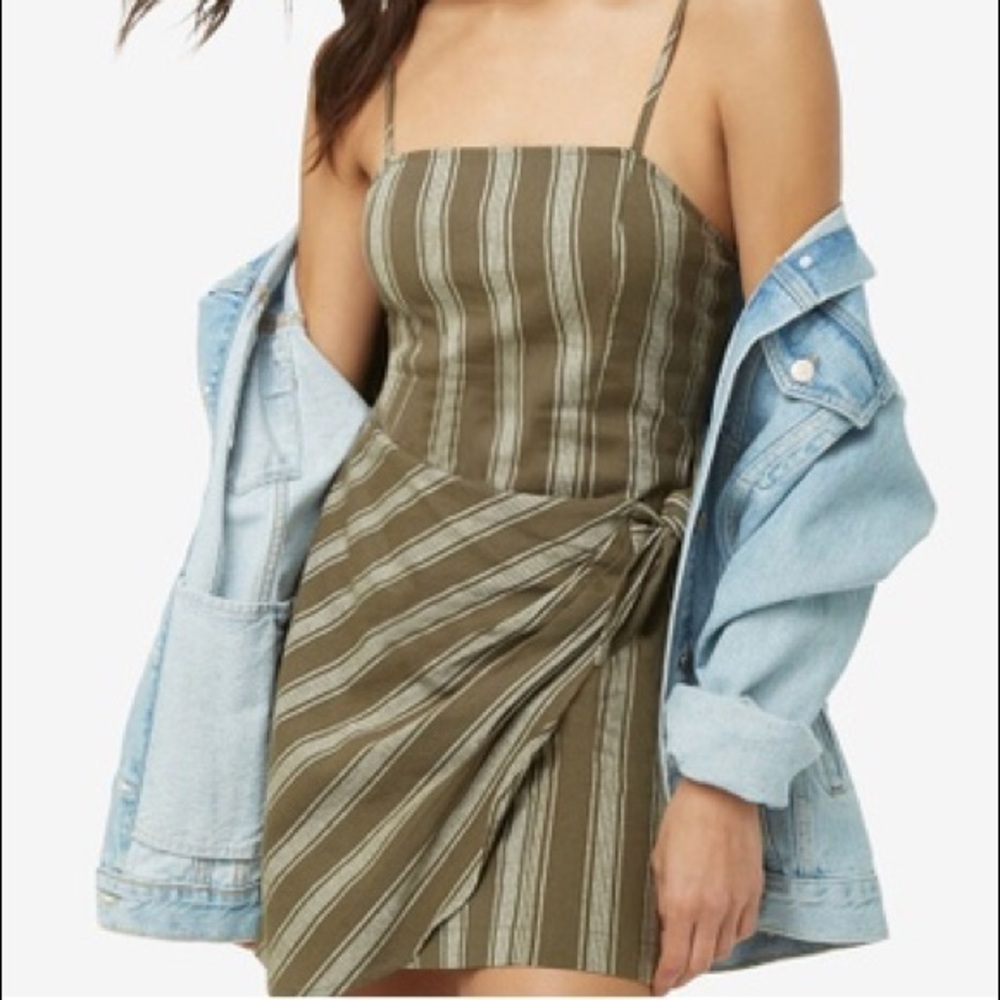 Forever 21 green striped mini dress